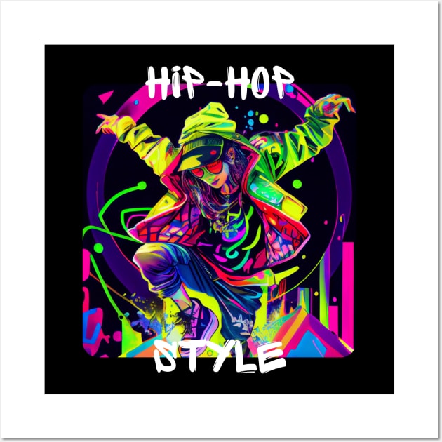 Woman Dancing In Graffiti Look Hip-hop Style Wall Art by PD-Store